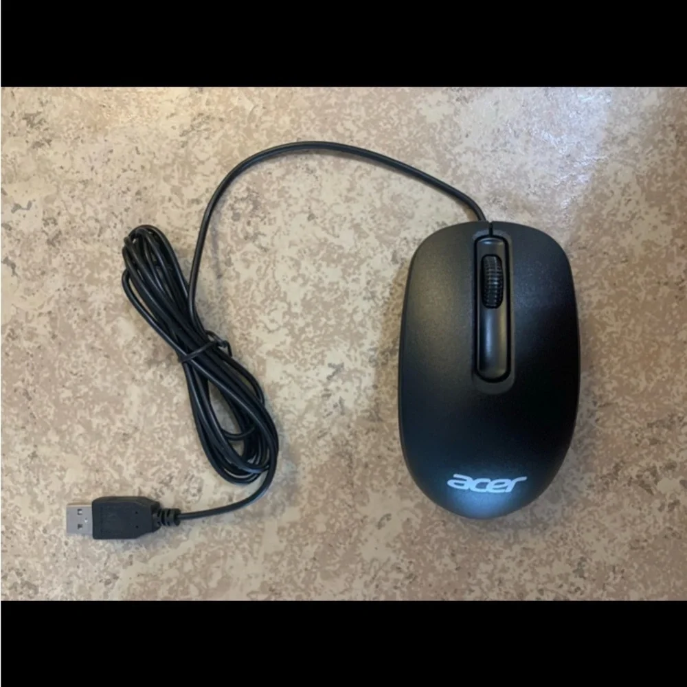New! “Acer” Genuine Optical Wired USB 2 Button PC Computer Mouse. # DC1121101C.